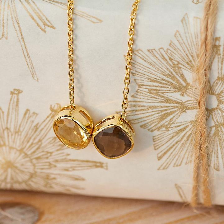 Immagine prodotto Loberon Collana Ovique in oro (Abbellimento: gemma citrina, Argento 925)