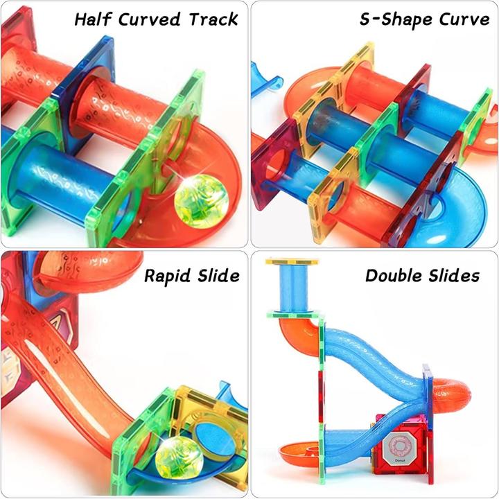 Produktbild Activity Board Magnetische Bauklötze, 75 Stück STEM Bauziegel magnetische Blöcke Murmelbahn Bauklötze