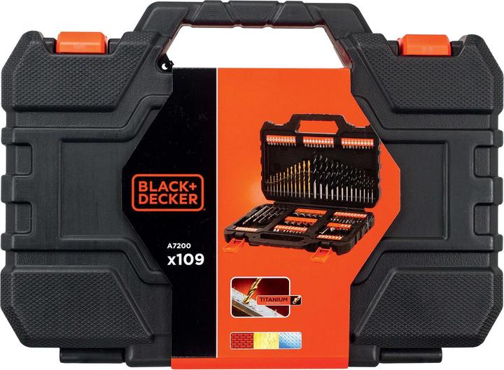 Actual product image Black & Decker Drill bits & screwdriver bits set,109 pieces (1.5 mm, 2 mm, 2.5 mm, 3 mm, 3.5 mm, 4 mm, 4.5 mm, 5 mm, 5.5 mm, 6 mm, 6.5 mm, 7 mm, 7.5 mm, 8 mm, 10 mm)