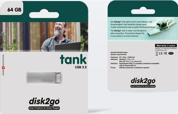 Produktbild Disk2go Tank (64 GB, USB-A)