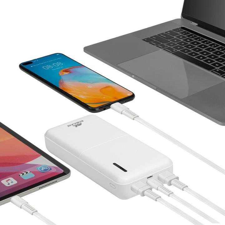Produktbild Rivacase POWER BANK USB 20000 mAh/VA2572 Baltas (20000 mAh, 20 W, 20000 Wh)