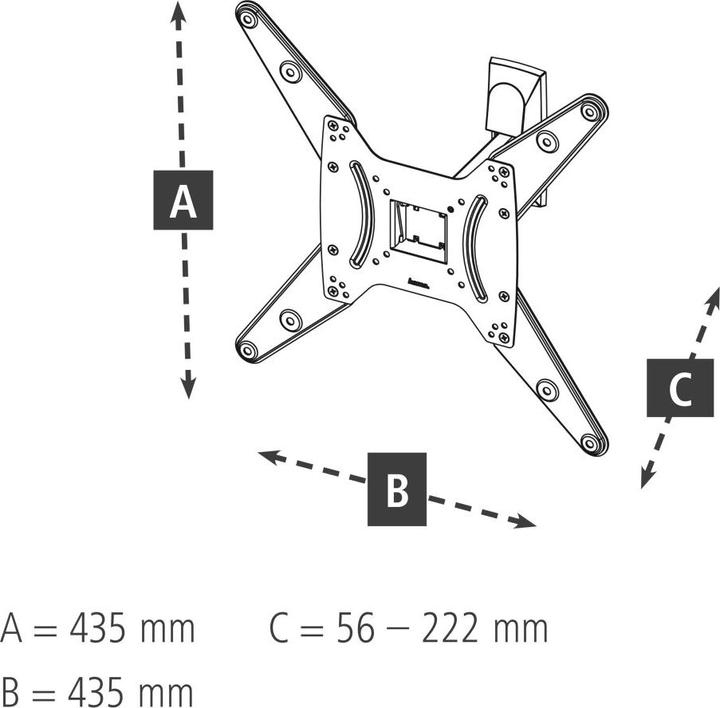 Produktbild Hama TV-Wandhalterung, schwenkbar, neigbar, 165 cm (65") bis 20 kg (Wand, 65", 20 kg)