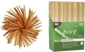 Actual product image Papstar Straw drinking straws "pure", 150 mm, natural (250 x)