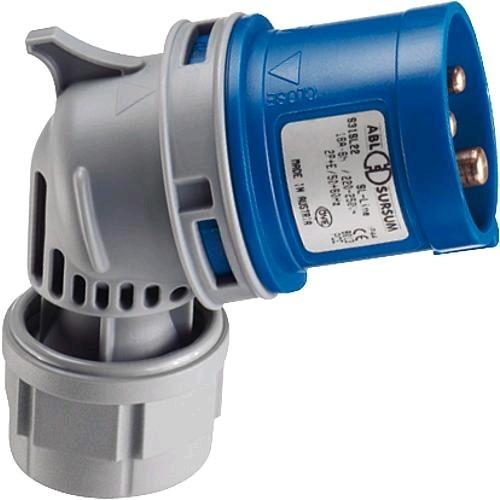 Image du produit ABL CEE prise coudée, IP44, 16A, 3 pôles, 230V, 6h, bleu