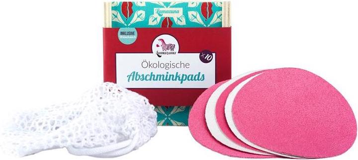 Lamazuna Abschminkpads 10 Stück inkl. 1 Säckchen (Reinigungstücher)