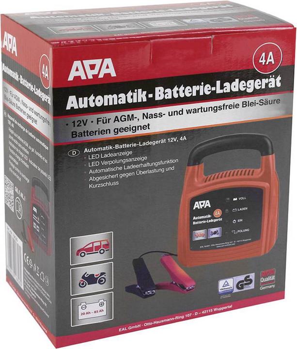 Actual product image APA Automatic battery charger Automatic battery charger 12 V, 4 A (12V, 27 A)