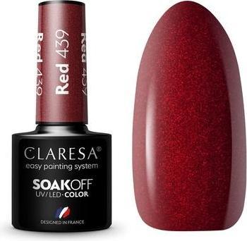 Actual product image Claresa UV LED Nail Polish Collection Hybrid Manicure Soak Off - Red Color No. 439 5ml (Red Colour No. 439, UV gel varnish)