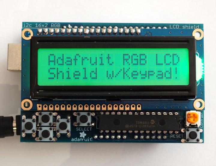 Produktbild Adafruit RGB LCD I2C Shield Kit 16x2 Char Display Positiv (Shield)