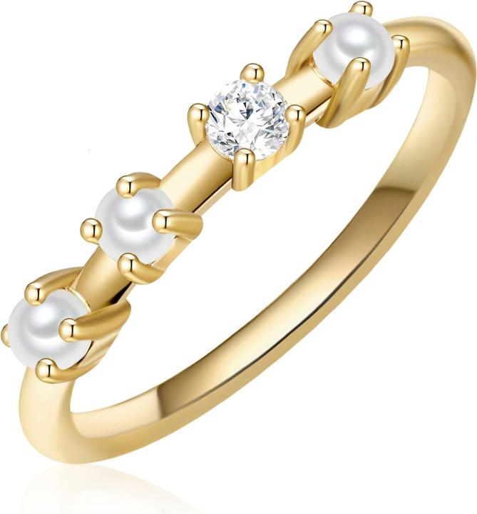 Immagine prodotto Glanzstücke München Donna Argento 925 Cubic Zirconia Perla d'acqua dolce coltivata Oro giallo - 31642 (50, 925 Argento)