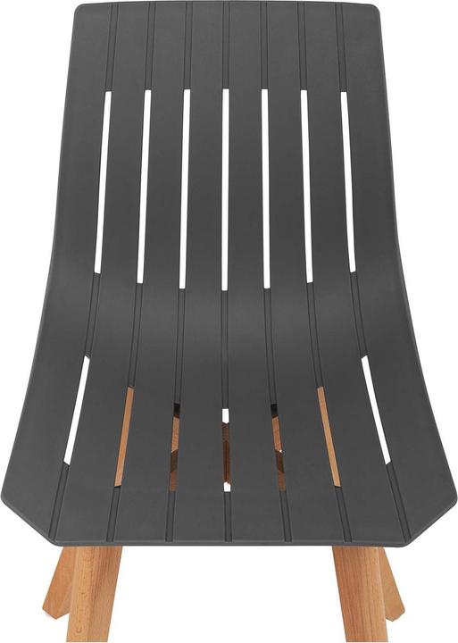 Produktbild Fromm & Starck Stuhl 2er Set bis 150 kg Lehnstuhl Kunststoff Holzbeine Buche grau Designstuhl