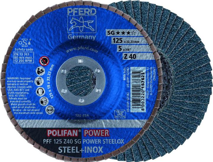 Immagine prodotto Pferd Mole abrasive a ventaglio per acciaio e inox - linea SG (40)