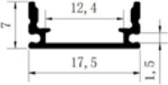Image du produit Lumina Swiss Profil standard LED transparent 60cm (60 cm, Intérieur)