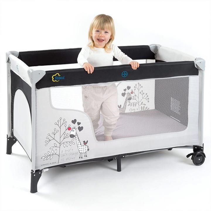 Actual product image Fillikid Travel cots Travel cot Giraffe - Grey Black