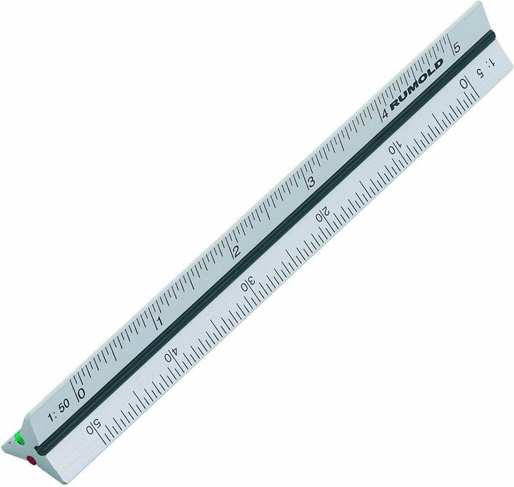 Rumold Dreikantlineal 10,0 cm, silber (10 cm)
