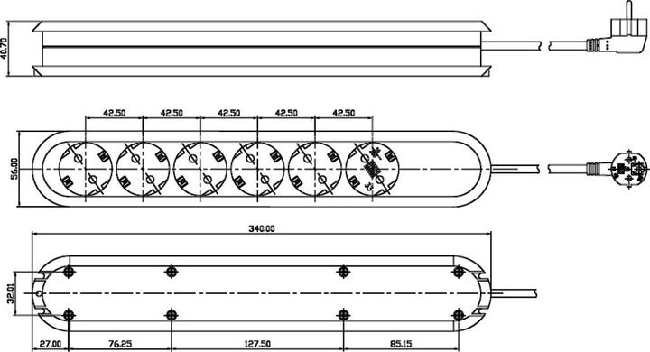 Image du produit Bachmann Bloc multiprise Smart 6x blanc 5m 5,0 m câble d'alimentation, vissé (vis réutilisables) reconnecter (6 x, CEE 7/3, 5 m)