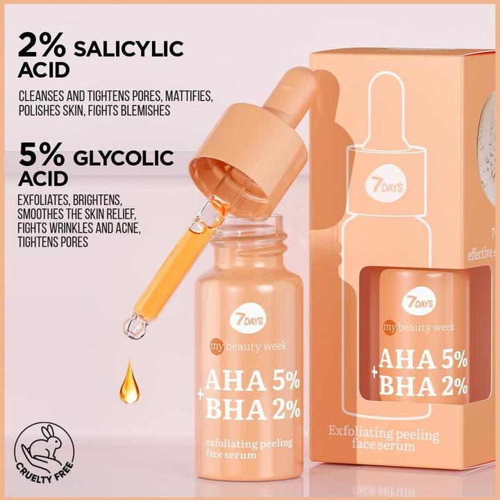 Image du produit 7Days Sérum à l'acide salicylique - Sérum anti-acné à l'acide glycolique - Soins coréens AHA BHA Peeli (20 ml)
