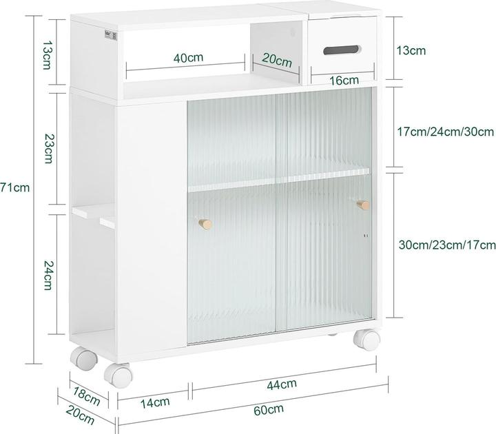 Actual product image SoBuy Niche shelf with glass door (20 x 60 x 71 cm)