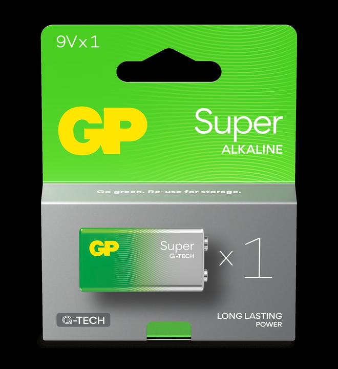 Actual product image GP Batteries GP Super Alkaline 9V-Block 6LR61 Neu 0301604AETA-B1 (1 pcs., AA)