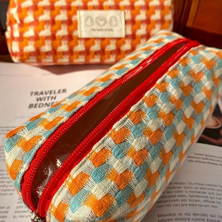 Image du produit Only-Bags.Store arc-en-ciel tressé papeterie sac lavable Pencil Case boîte de papeterie grande capacité