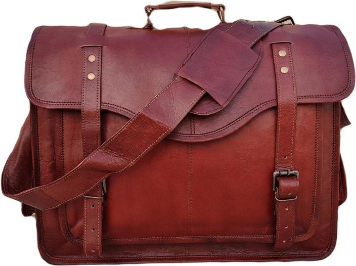 Only-Bags.Store Leder-Messenger-Tasche, Personalisierte Laptop-Tasche, Herren-Aktenkoffer-Tasche