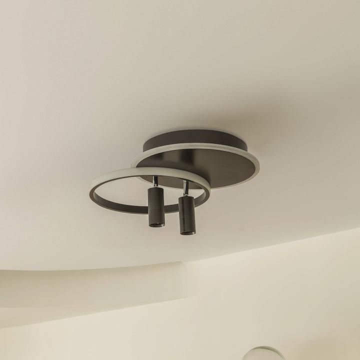 Produktbild Lucande Tival LED-Deckenlampe, rund, schwarz (1190 lm)