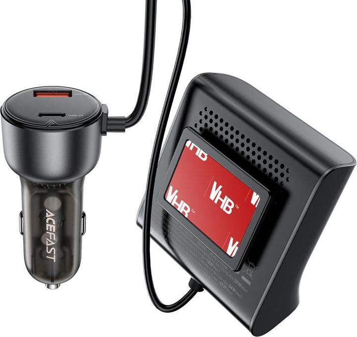 Actual product image Acefast B11 138W USB-A USB-C Car Charger with 6 Ports - Black