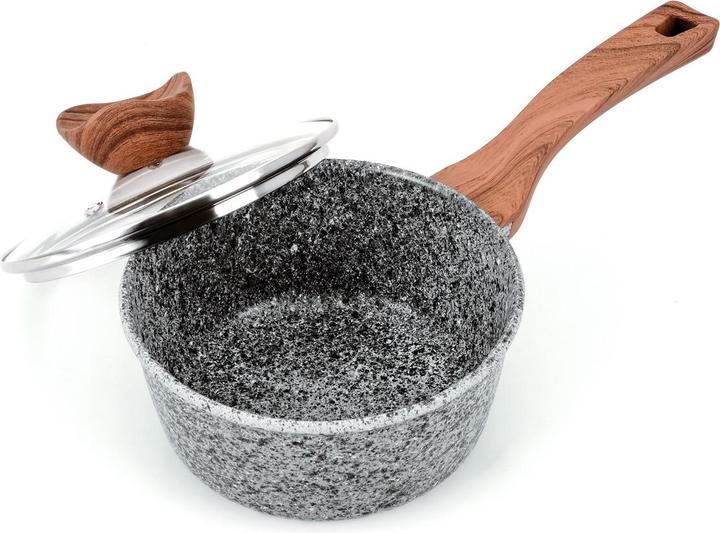 Produktbild Promis Pot set with brown handles, 8 items (GR (Pfannenset + Topfset, Edelstahl, Aluminium)