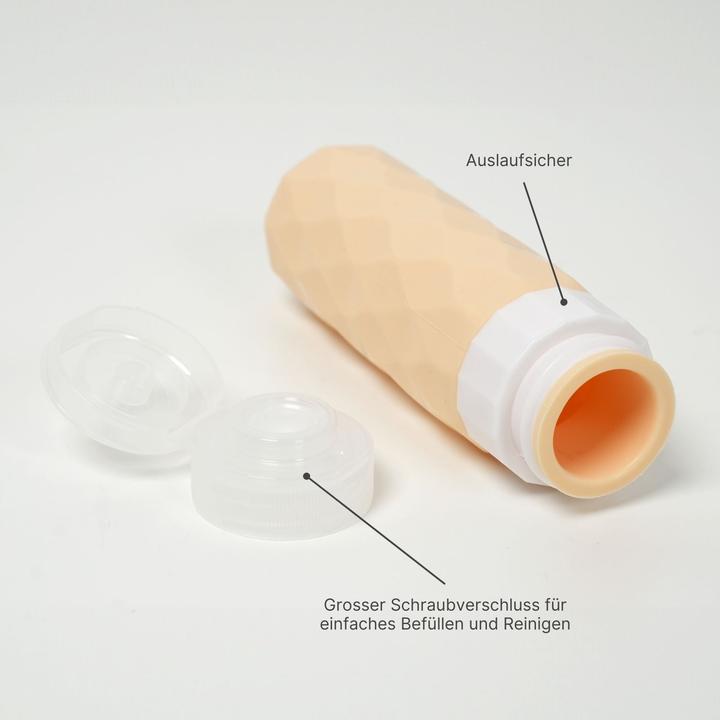 Actual product image Hermex Travel bottle set of 4 squeeze bottle silicone container (Hygiene product, Liquid bags, Manicure set)