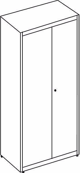 Produktbild Mauser Flügeltürenschrank, HxBxT 1956x800x432 mm, 4 Fachböden, reinweiss / beigegrau