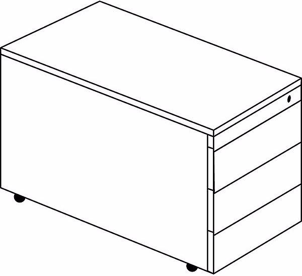 Image du produit Mauser Caisson à tiroirs sur roulettes, h x p 570 x 800 mm, plateau en acier, 3