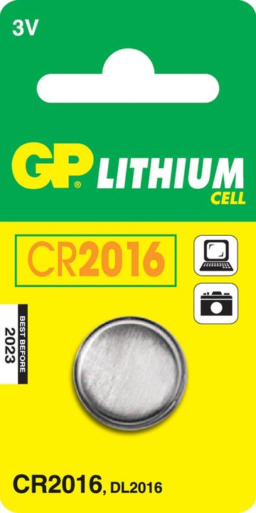 GP Batteries Knopfzelle CR2016 (1 Stk., CR2016, 90 mAh)