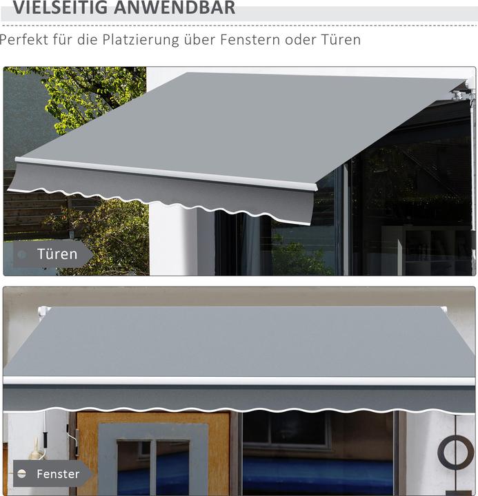 Produktbild Outsunny Gelenkmarkise mit Handkurbel (2.45 m)