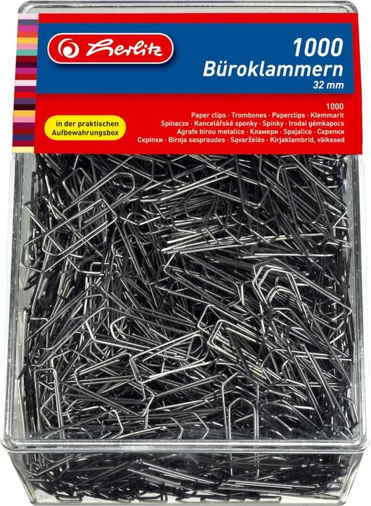 Actual product image Herlitz 8859100 Galvanized metal 1000pc(s) paper clip (1000 x)