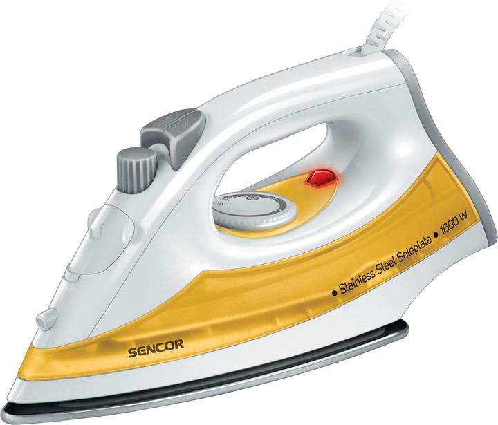 Actual product image Sencor SSI 2028YL iron Dry & Steam iron Stainless Steel soleplate Orange, White (1600 W)