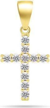 Brilio Silver - Modern gold-plated pendant with zircons Cross PT69Y