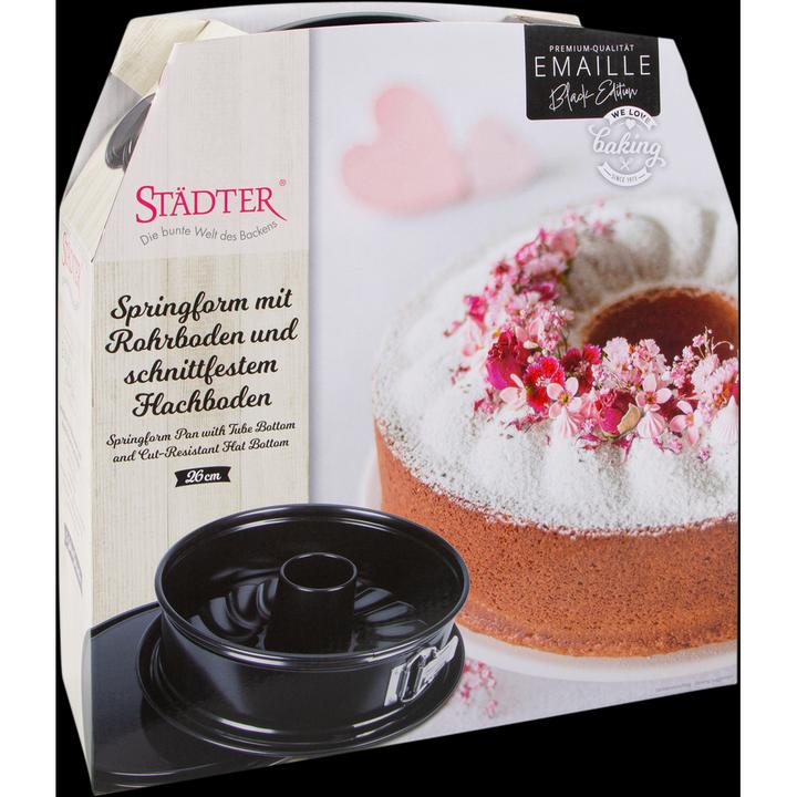 Produktbild Städter Springform Emaille Flachmit Rohrboden ø 26x7 cm Black Edition (26 cm)
