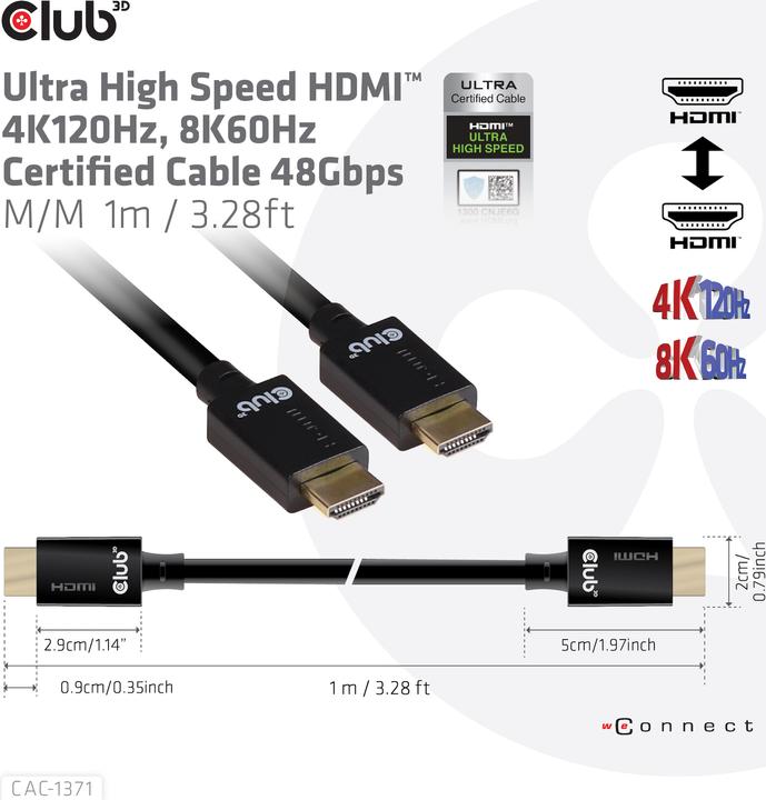 Actual product image Club 3D HDMI (Typ A) — HDMI (Typ A) (3 m, HDMI)