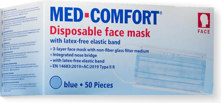 Nährwerte und Zutaten Ampri MED-COMFORT Mundschutz 3-lg. TYP IIR - blau (50 x)