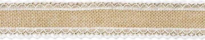 Actual product image Partydeco Jute tape with lace, 5x500cm (1 pkt / 1 pc.) (Gift ribbon, 1 x)