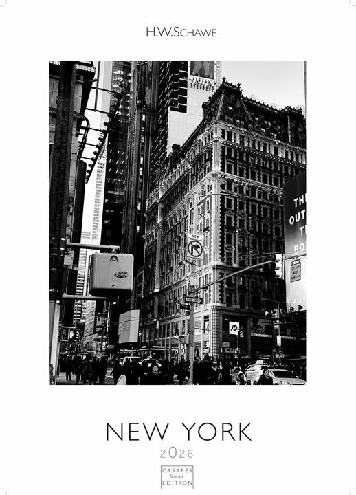 Actual product image New York schwarz-weiss 2026 S 29x21cm (No binding, German)