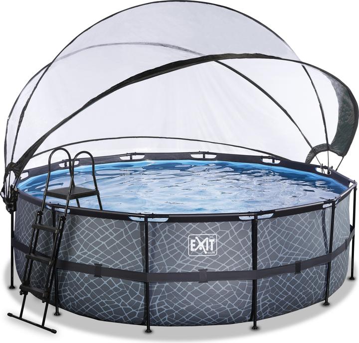 Actual product image Exit Frame pool round 427x122 cm with sun roof and heat pump (427 x 122 cm)
