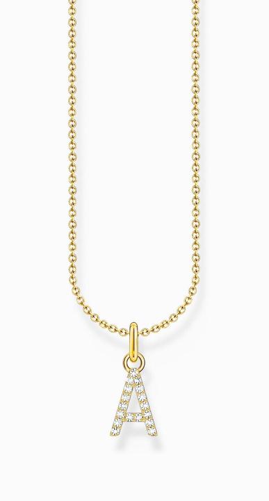 Immagine prodotto Thomas Sabo Catena con ciondolo a forma di lettera placcato oro A (Argento 925, 38 - 45 cm)