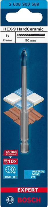 Actual product image Bosch Professional Zubehör Expert HEX-9 HardCeramic drill bit, 5 x 90 mm (5 millimetres)