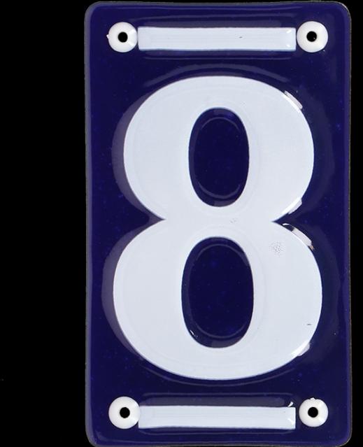 Produktbild Esschert Design Hausnummer 8 7 cm, Blau/Weiss, Detailfarbe: Weiss, Blau