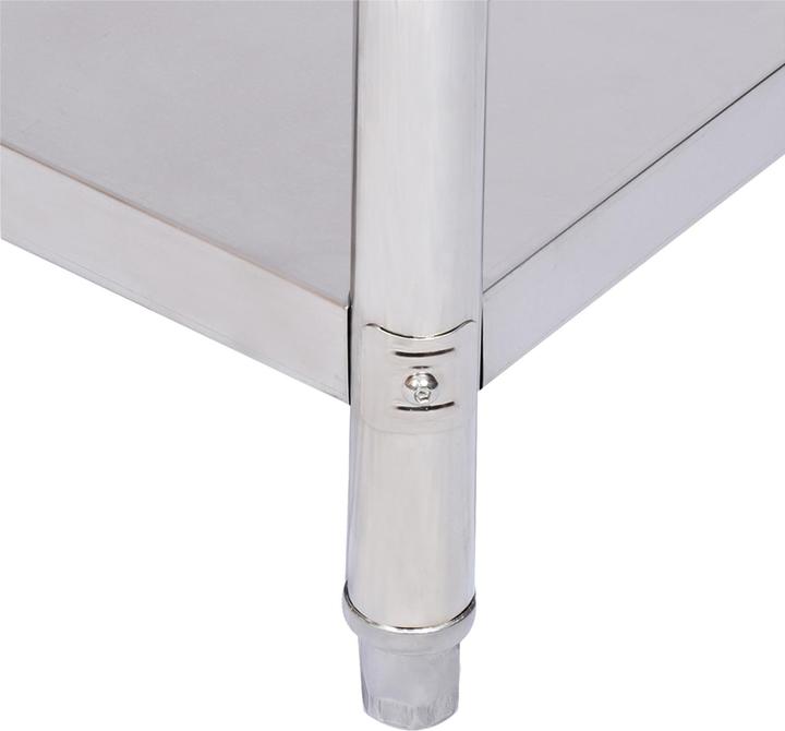 Produktbild Wiltec Edelstahl Arbeitstisch Gastro Edelstahltisch mit Aufkantung 120x60x85cm