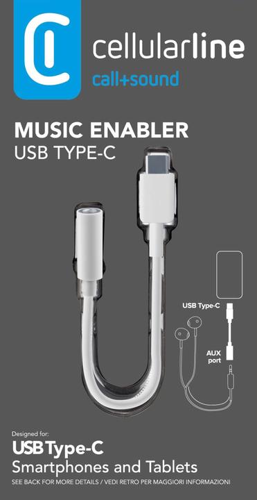 Produktbild Cellularline USB 2.0 Adapter (1x 3.5 mm Goldkontaktbuchse (0.10 m, USB)