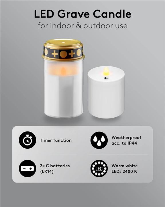 Image du produit Goobay Lumière de tombe à LED, blanche (1 x)