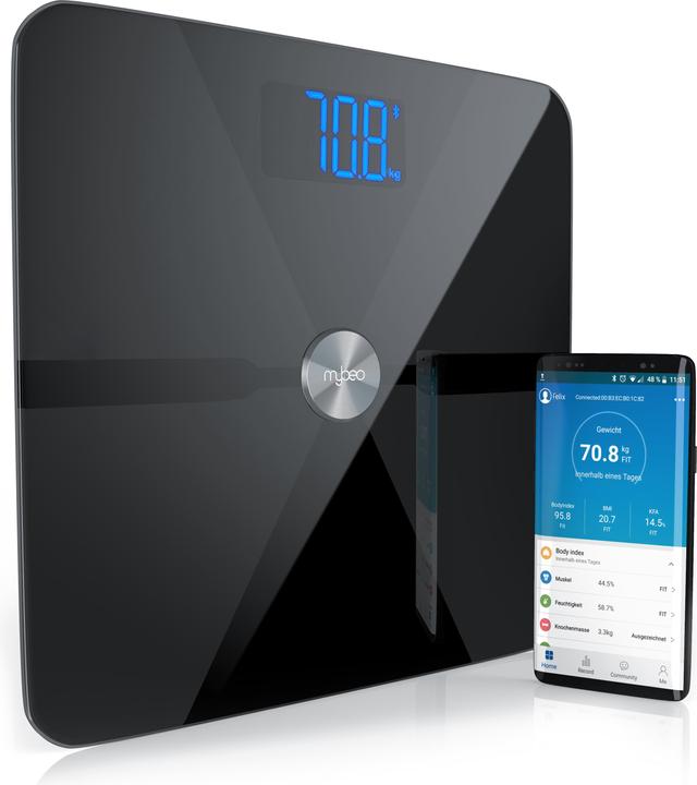 Immagine prodotto Mybeo Bilancia digitale Bluetooth per il grasso corporeo (180 kg)