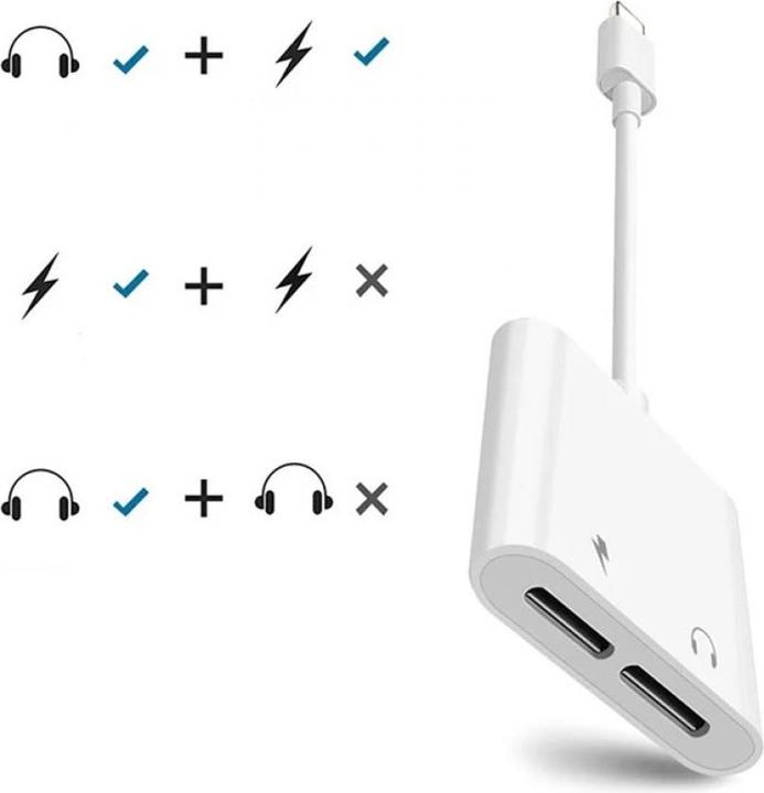 Actual product image PowerGuard Dual Lightning Audio & Charge Adapter Splitter (Lightning, Lightning)