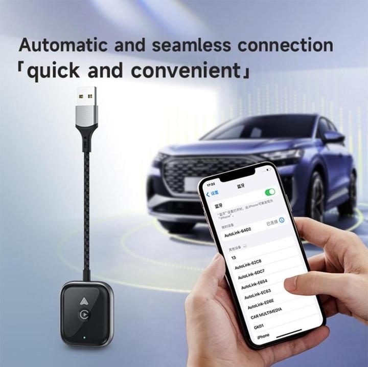 Actual product image PowerGuard 2-in-1 Wireless iOS Carplay & Android Auto Adapter Kabel
